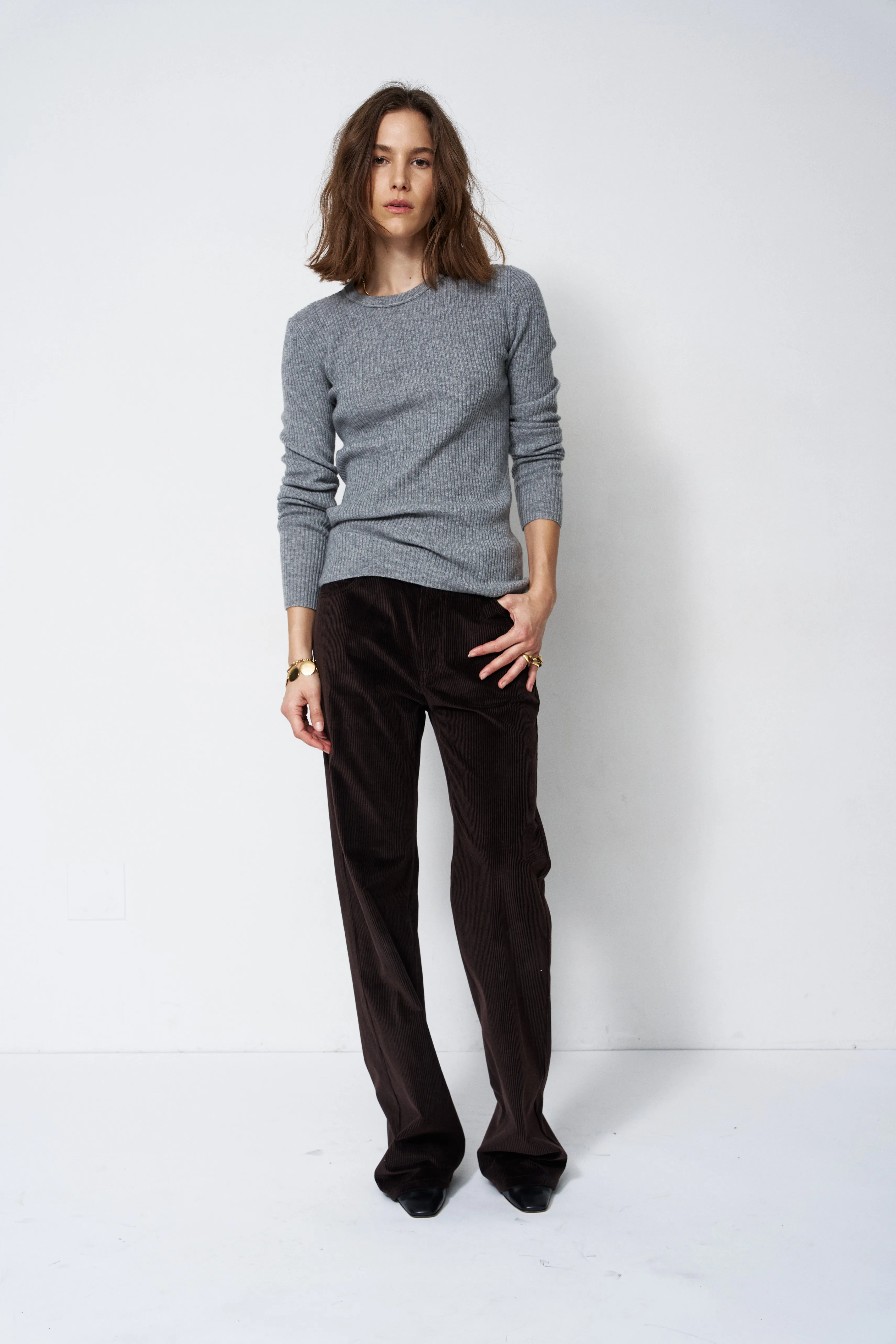 The Rib Slim Sweater in Graphite sold by Jamie Haller product image thumbnail 3