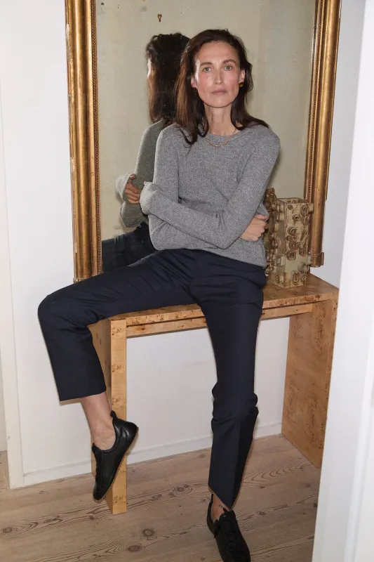 The Rib Slim Sweater in Graphite made by Jamie Haller