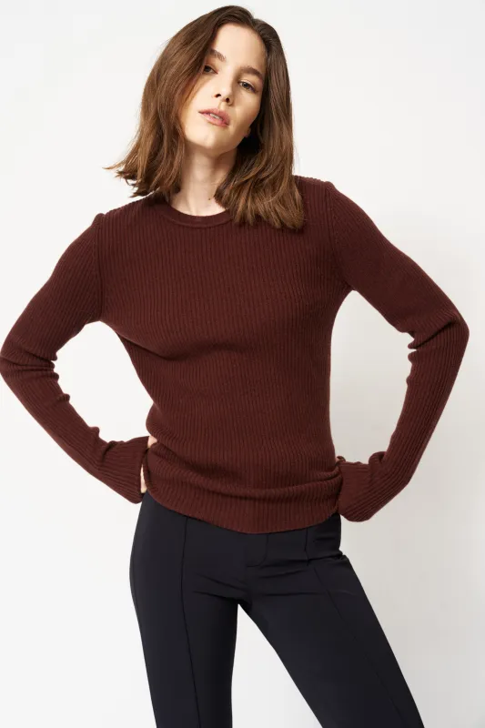 The Rib Slim Sweater in Cinnamon made by Jamie Haller
