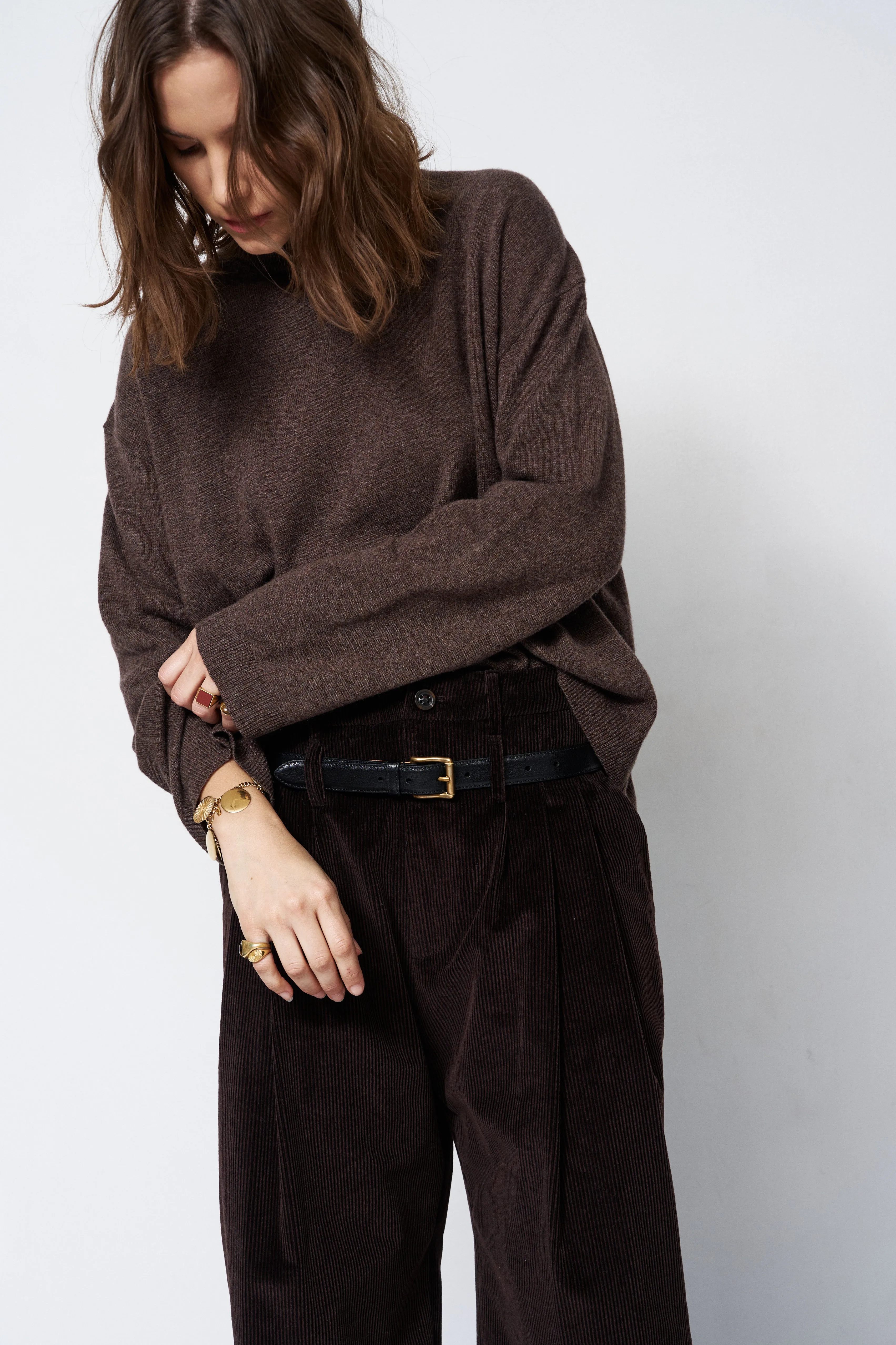 The Triple Pleat Trouser in Cacao sold by Jamie Haller product image thumbnail 2