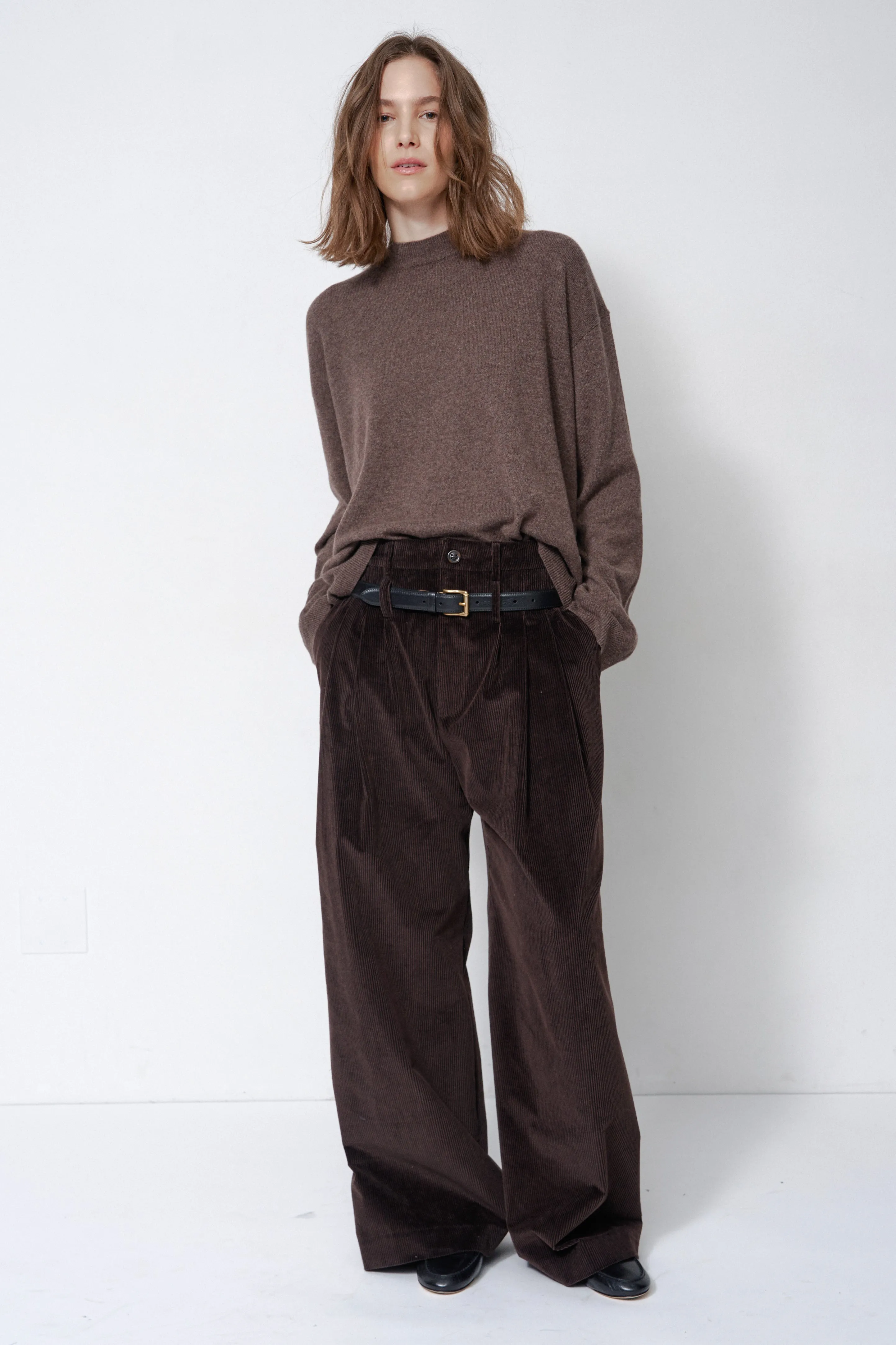 The Triple Pleat Trouser in Cacao sold by Jamie Haller product image thumbnail 4