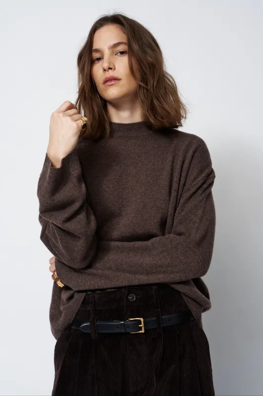 The Boxy Mockneck in Taupe made by Jamie Haller