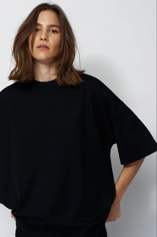 The Big Hem Tee in Black made by Jamie Haller