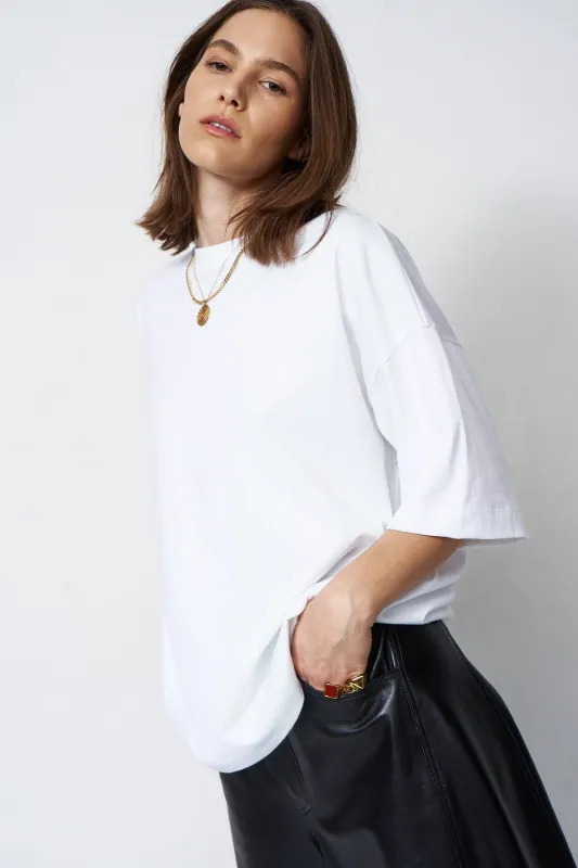 The Big Hem Tee in White made by Jamie Haller