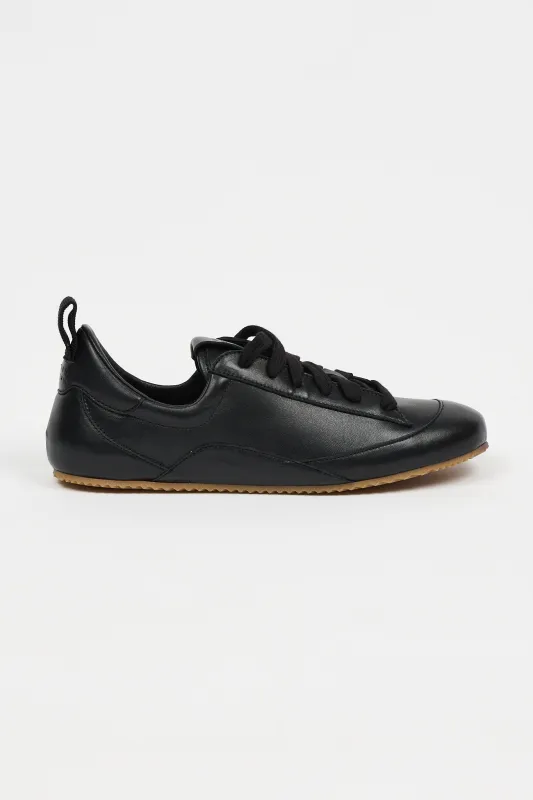 The Saccheto Sneaker in Black Leather made by Jamie Haller