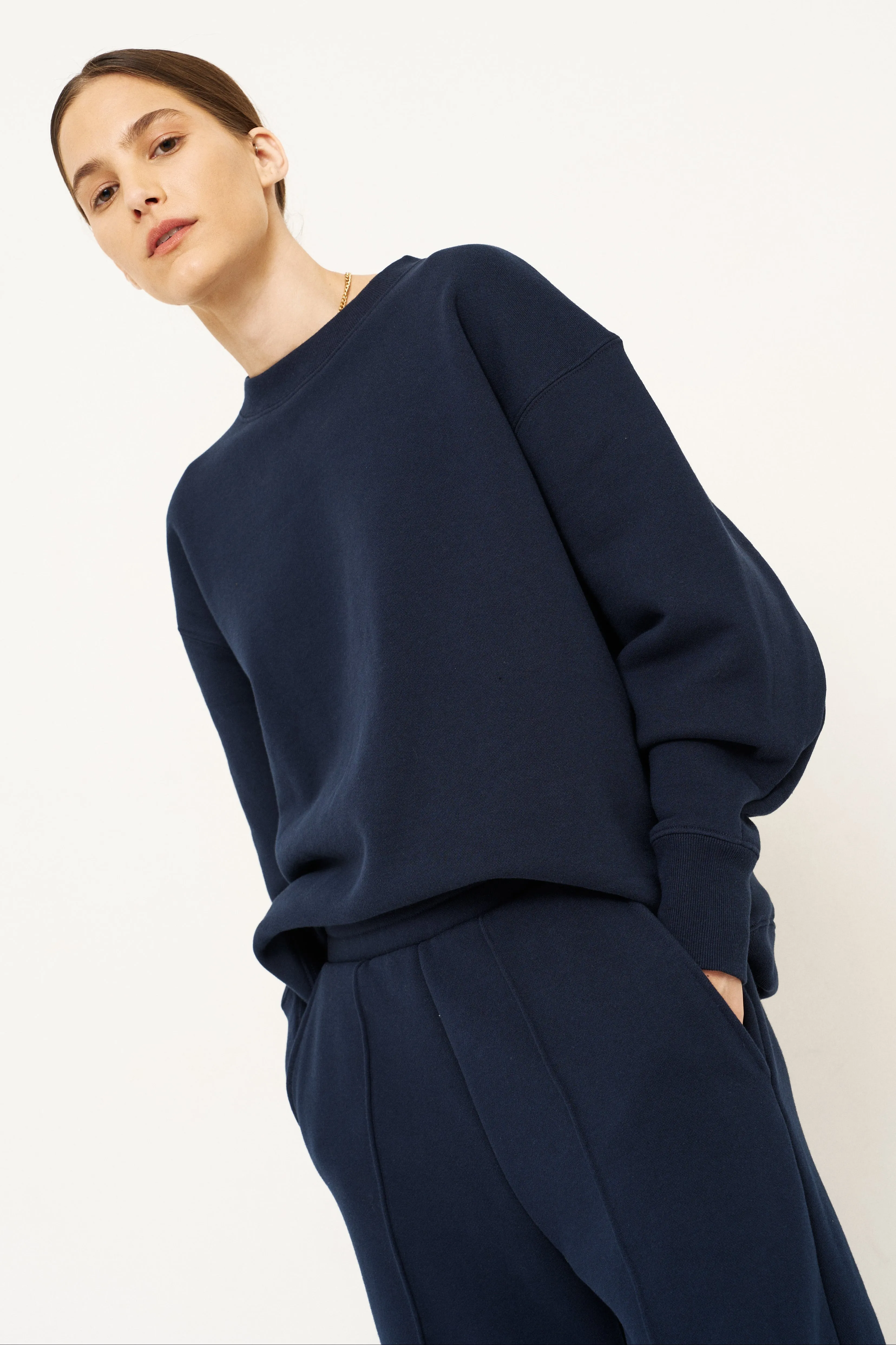 The Baggy Crew Sweatshirt in Navy sold by Jamie Haller product image thumbnail 2