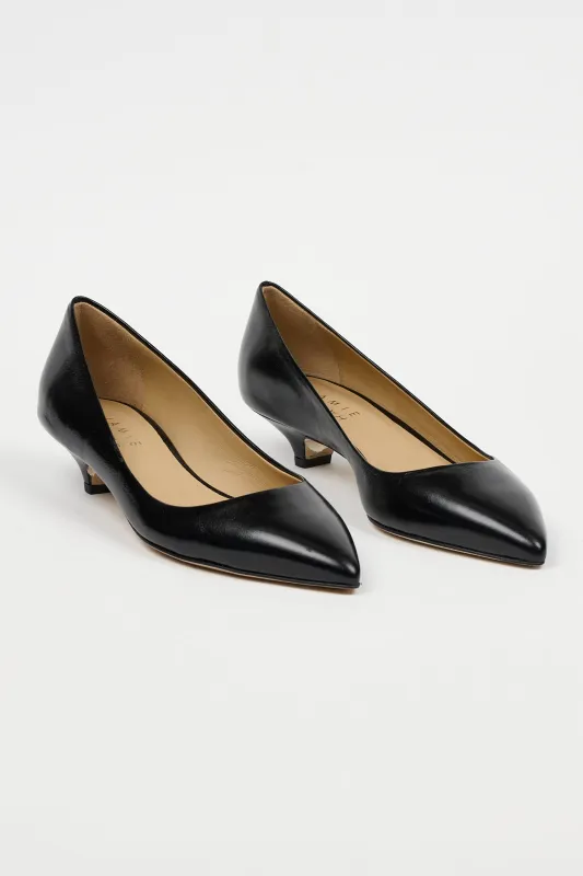 The Kitty Point Heel in High Shine Black made by Jamie Haller