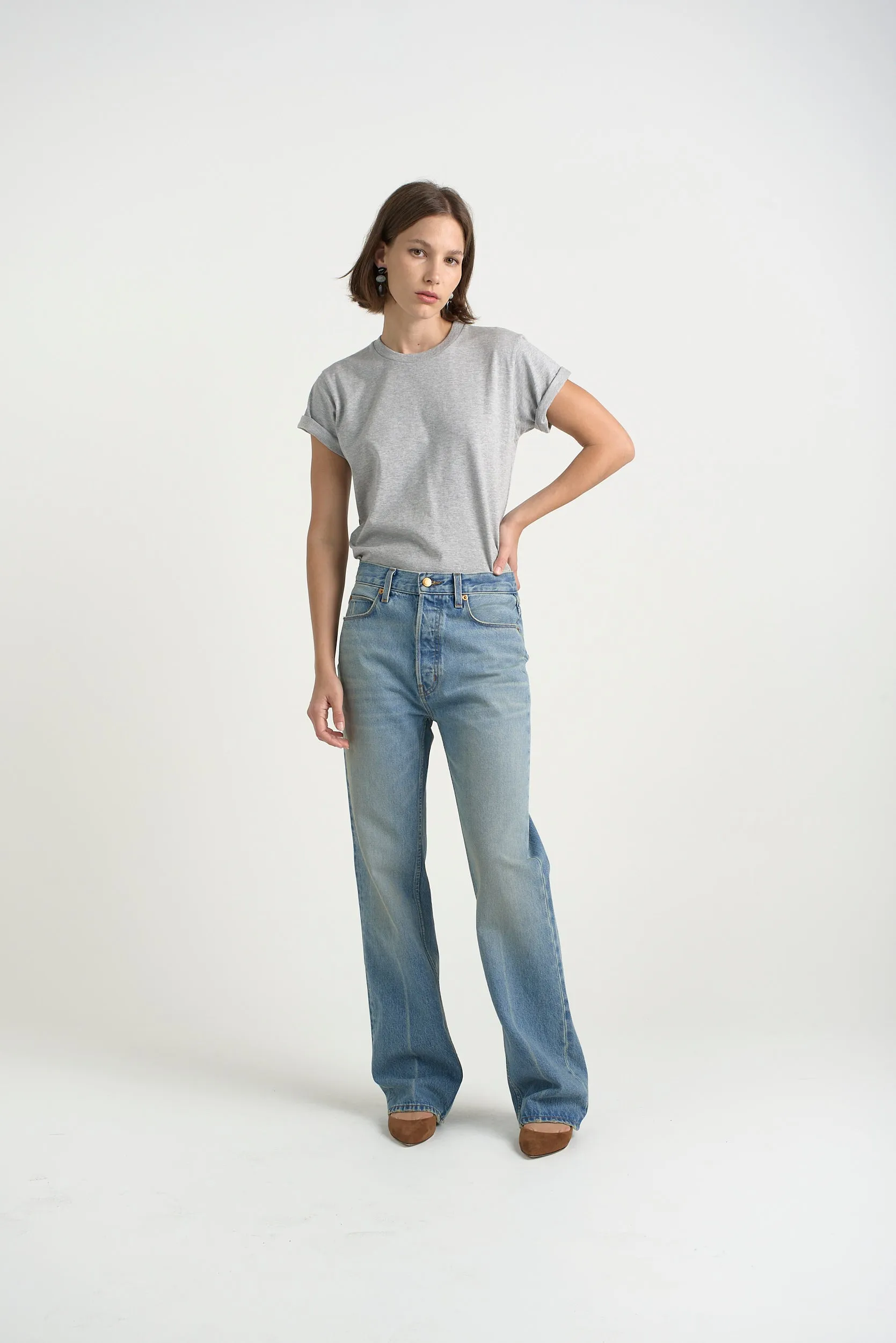 The Chameleon Tee in Heather Grey sold by Jamie Haller