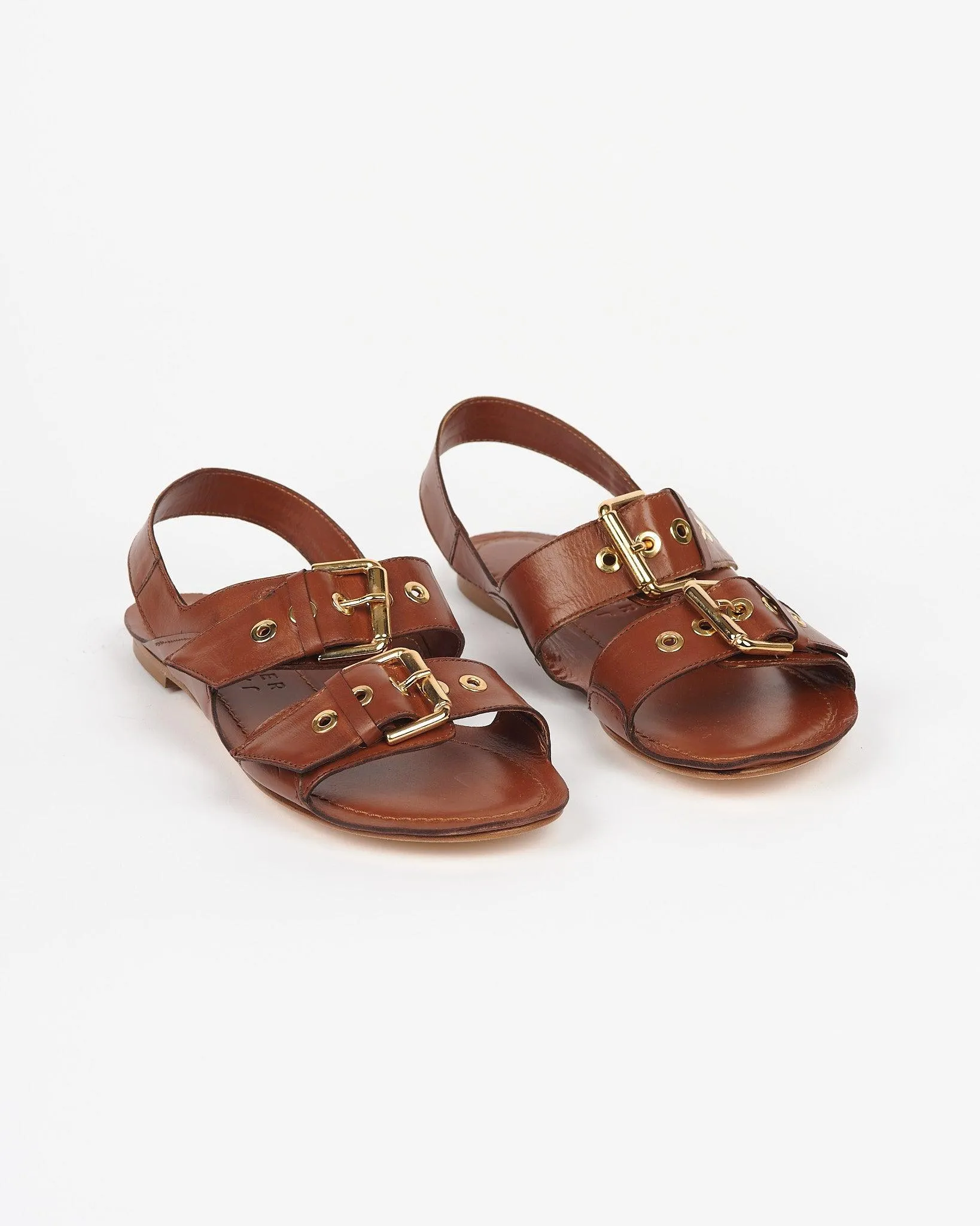 The Double Buckle Sandal in Cognac sold by Jamie Haller product image thumbnail 4