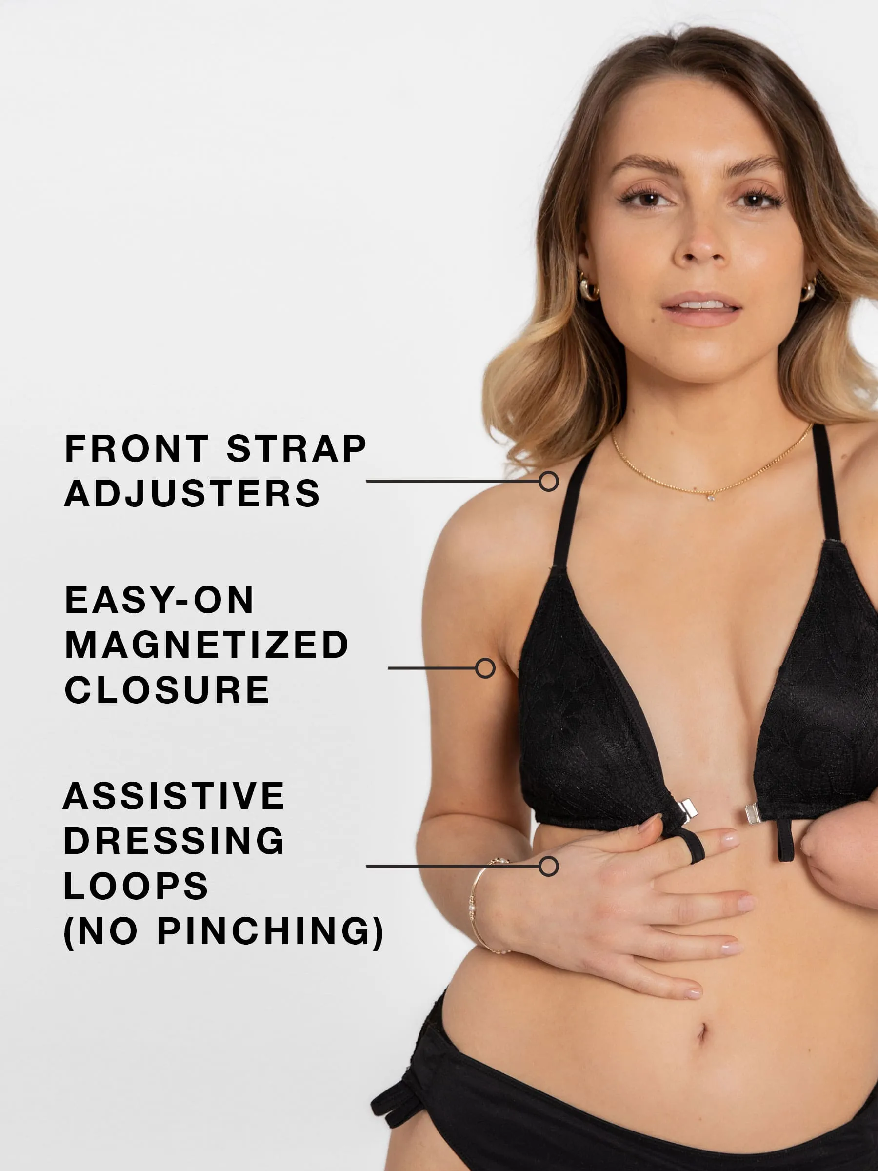 The Convertible Plunge Bralette in Black (Front-Close Bra) sold by Liberare product image thumbnail 3