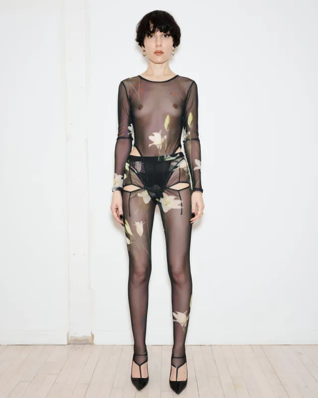 Carly Leggings in Lilies sold by Puppets and Puppets