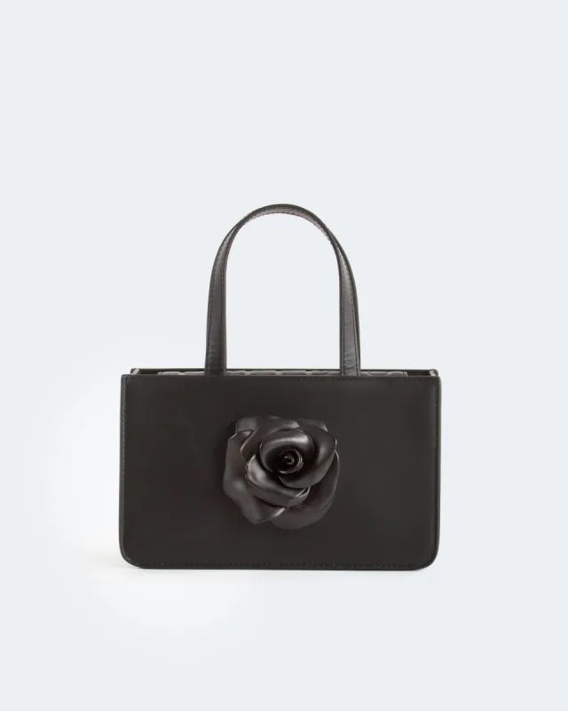 SMALL ROSE BAG IN BLACK made by Puppets and Puppets