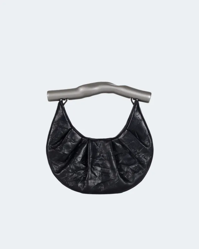 Leather Smashed Handle Hobo sold by Puppets and Puppets