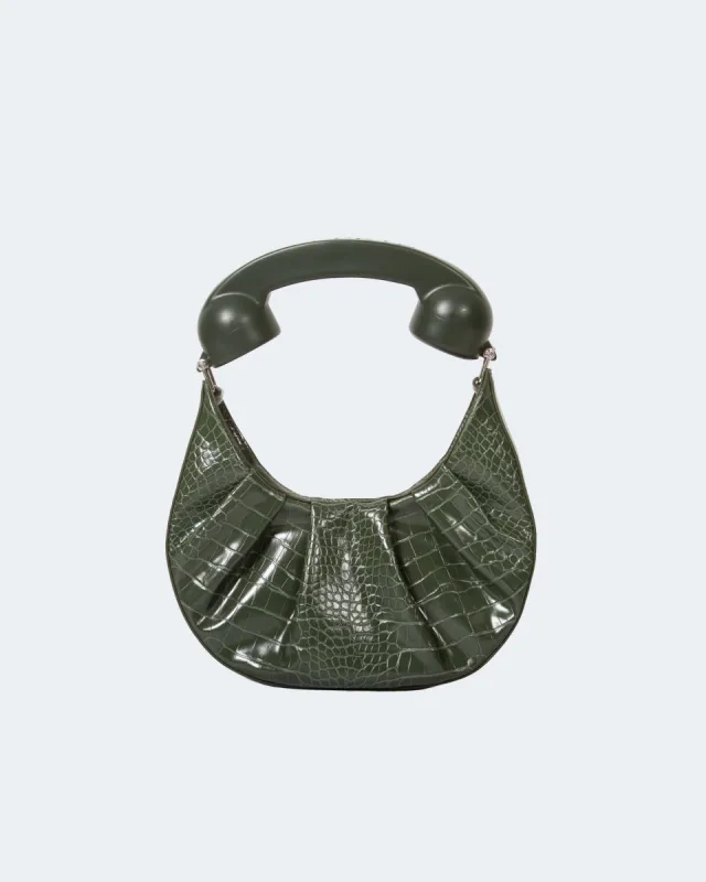 Phone Hobo in Olive sold by Puppets and Puppets