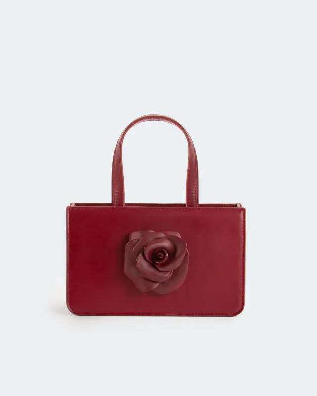 SMALL ROSE BAG IN OXBLOOD sold by Puppets and Puppets