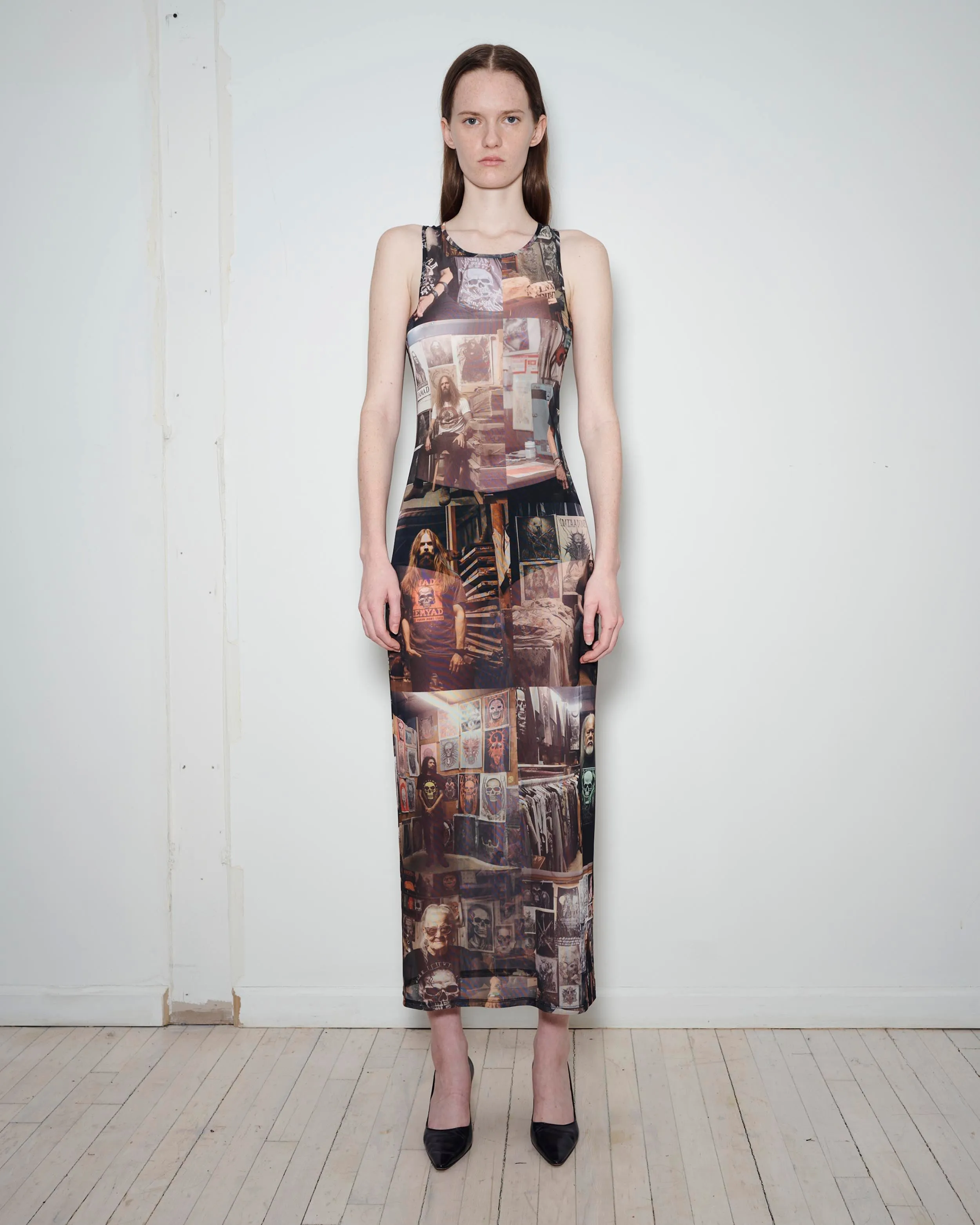 Mesh Tank Dress in Metal Friends Print sold by Puppets and Puppets product image thumbnail 3
