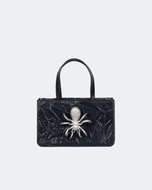 Small Spider Bag in Crinkle Leather sold by Puppets and Puppets