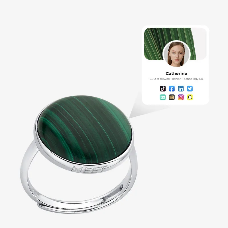 totwoo MEET Malachite Smart Ring(18K white gold plated silver) sold by Totwoo