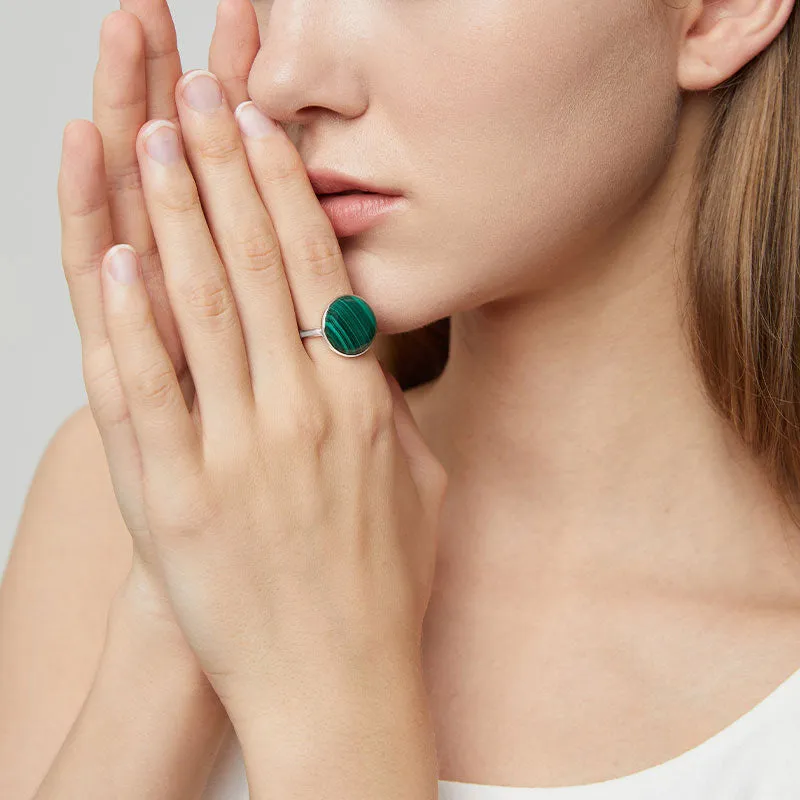 totwoo MEET Malachite Smart Ring(18K white gold plated silver) sold by Totwoo product image thumbnail 5