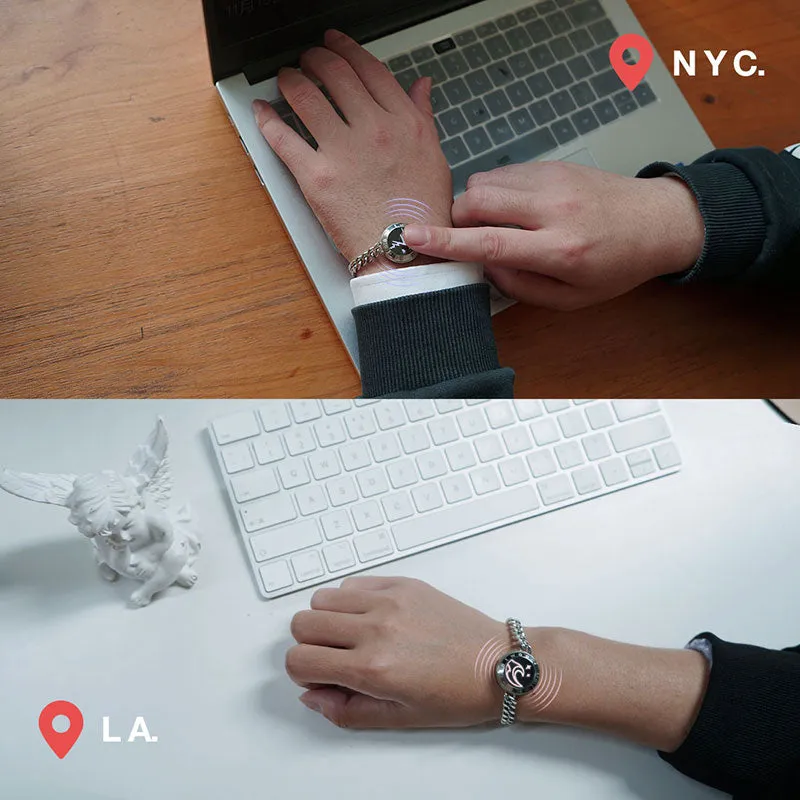 Mountain&Sea Touch Bracelets with Cuban Chain (Silver+Silver) sold by Totwoo product image thumbnail 4