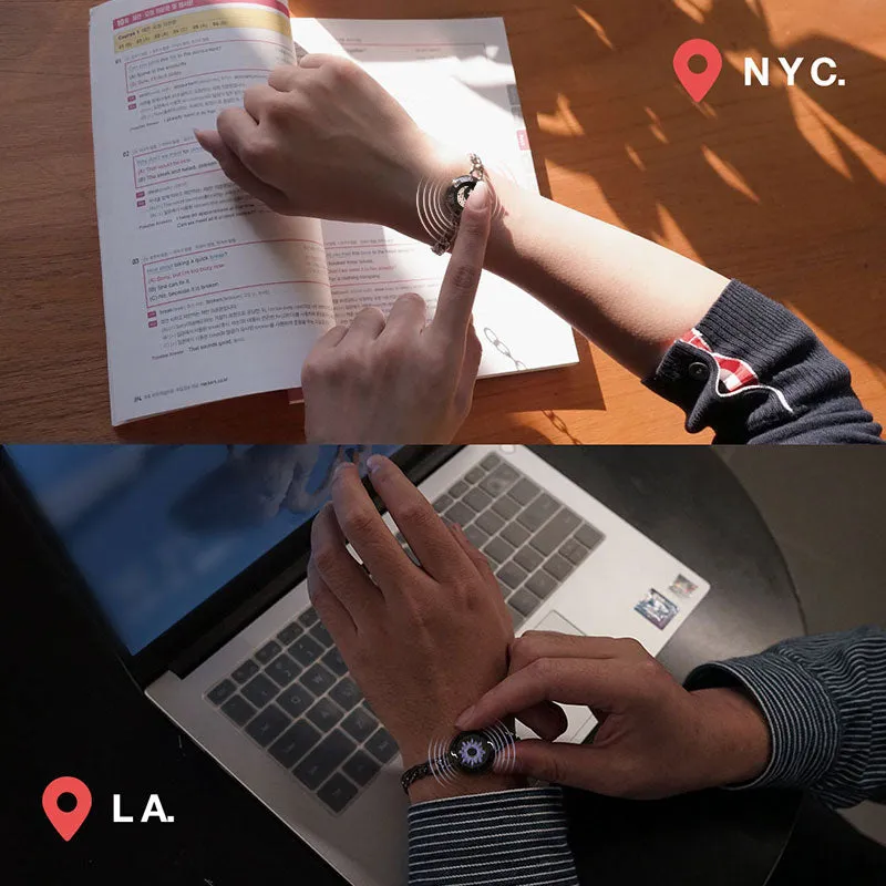 Sun & Moon Touch Bracelets with Figaro Chain (Black+Silver) sold by Totwoo product image thumbnail 5