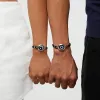 Sun&Moon Touch Bracelets with Braided Leather Rope(Black+Black) sold by Totwoo