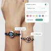 Sun&Moon Touch Bracelets with Braided Leather Rope(Black+Black) sold by Totwoo