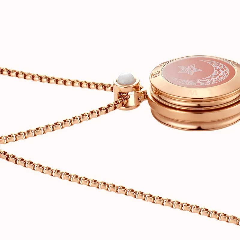 Sun & Moon Touch Necklaces with Agate (Black + Rose Gold) sold by Totwoo product image thumbnail 3