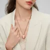 Sun & Moon Touch Necklaces with Agate (Black Sun+Rose Gold Moon) sold by Totwoo