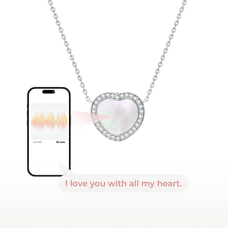 Totwoo Memory NFC Necklace(18K White Gold Plated Silver & Mother of Pearl) sold by Totwoo