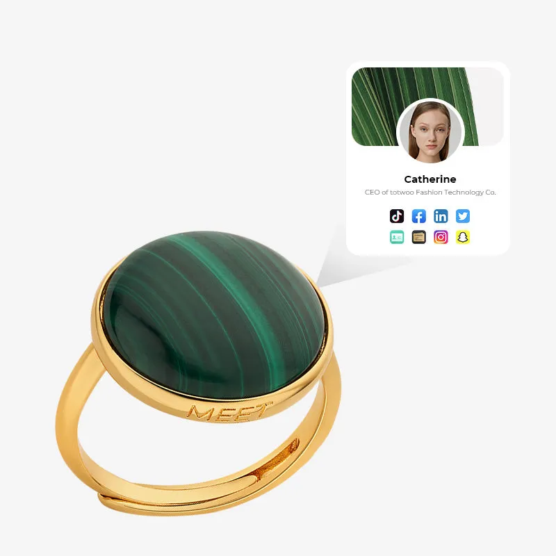 totwoo MEET Malachite Smart Ring(18K gold plated silver) sold by Totwoo
