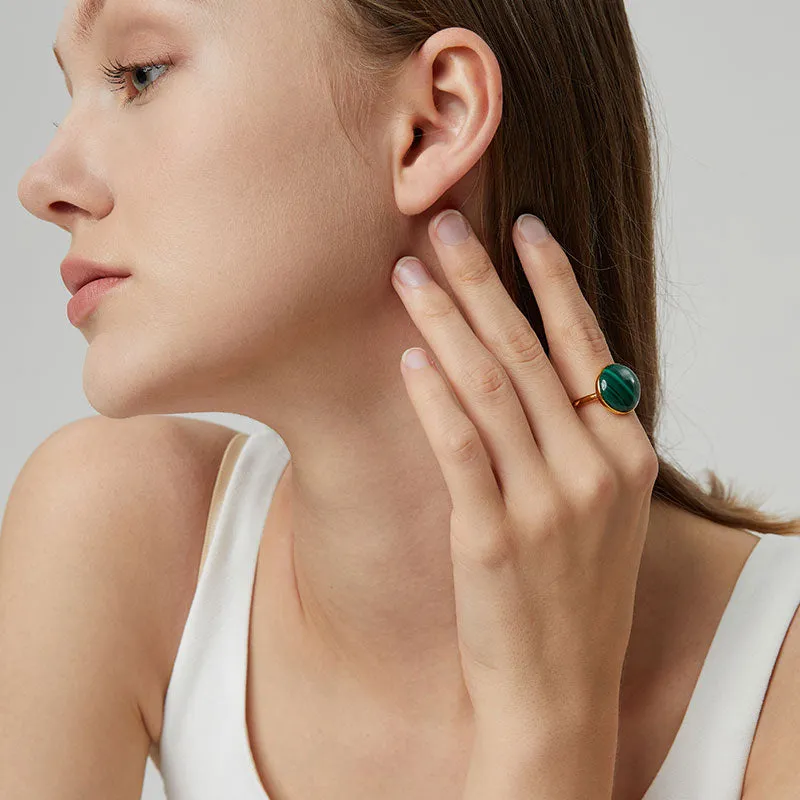 totwoo MEET Malachite Smart Ring(18K gold plated silver) sold by Totwoo product image thumbnail 3