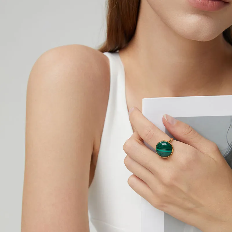 totwoo MEET Malachite Smart Ring(18K gold plated silver) sold by Totwoo product image thumbnail 5