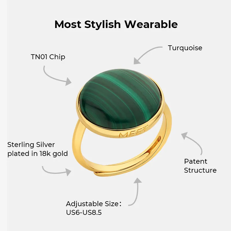 totwoo MEET Malachite Smart Ring(18K gold plated silver) sold by Totwoo product image thumbnail 4
