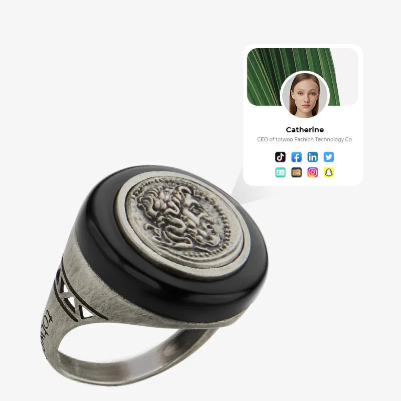 totwoo MEET Zeus Greek Coin Smart Sterling Silver Ring sold by Totwoo