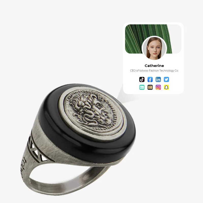 totwoo MEET Zeus Greek Coin Smart Sterling Silver Ring sold by Totwoo