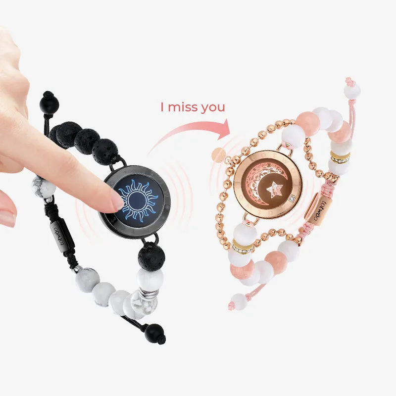 Sun & Moon Touch Bracelets with Phantasmal Beads (Black+Rose Gold) sold by Totwoo product image thumbnail 2