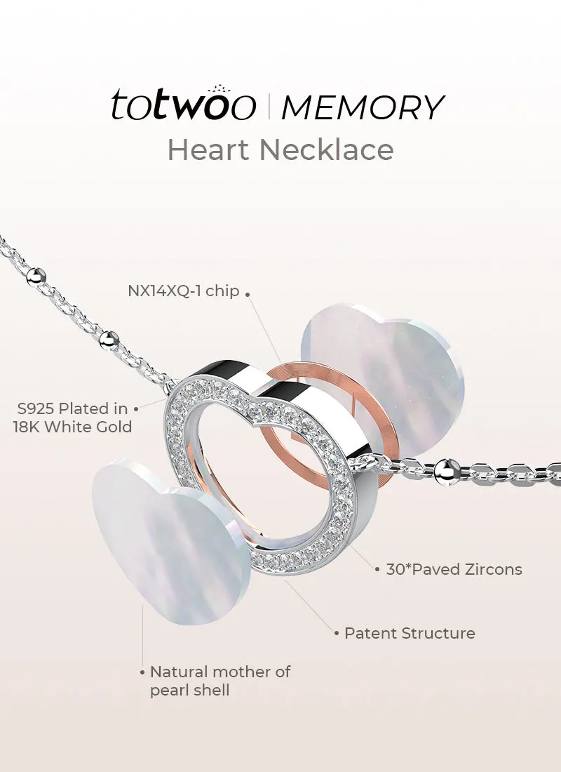 Totwoo Memory Necklace with Spacer Bead Chain(18K White Gold Plated Silver & Mother of Pearl) sold by Totwoo product image thumbnail 4