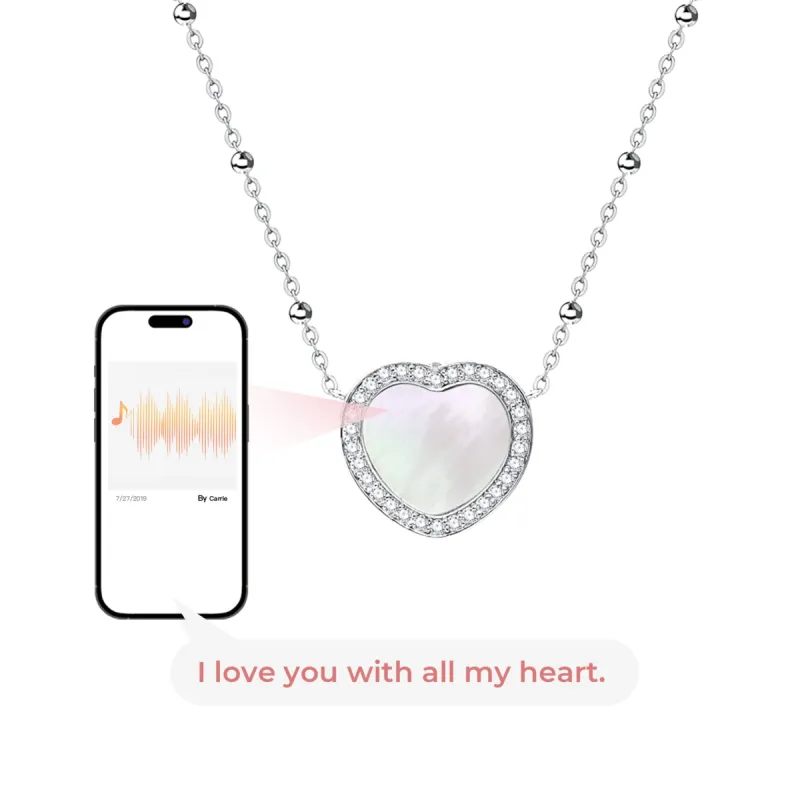 Totwoo Memory Necklace with Spacer Bead Chain(18K White Gold Plated Silver & Mother of Pearl) sold by Totwoo