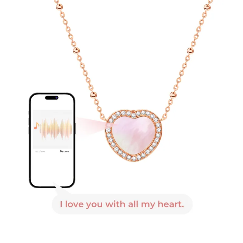 Totwoo Memory Digital Necklace with Spacer Bead Chain(18K Rose Gold Plated Silver+& Mother of Pearl) sold by Totwoo