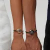 [White Heart Gift Packaging] Sun&Moon Touch Bracelets with Milan Rope (Black+Brown) sold by Totwoo
