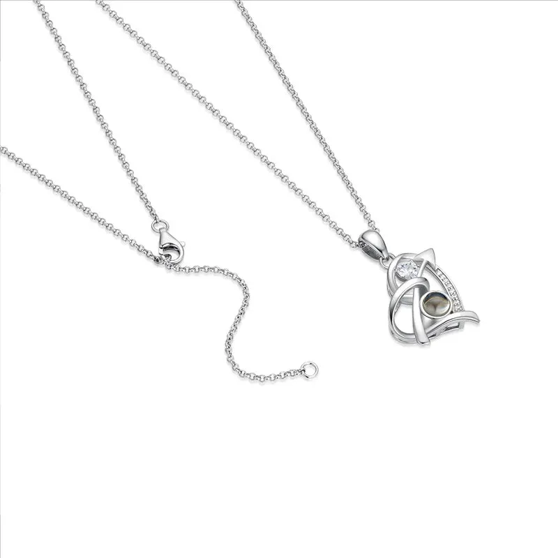 Personalized 925 Silver Heart Arrow Photo Projection Necklace sold by Totwoo product image thumbnail 5