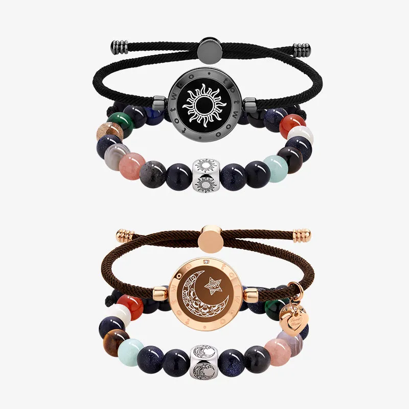 Sun & Moon Touch Milan Rope with Natural Beads Bracelets Set sold by Totwoo