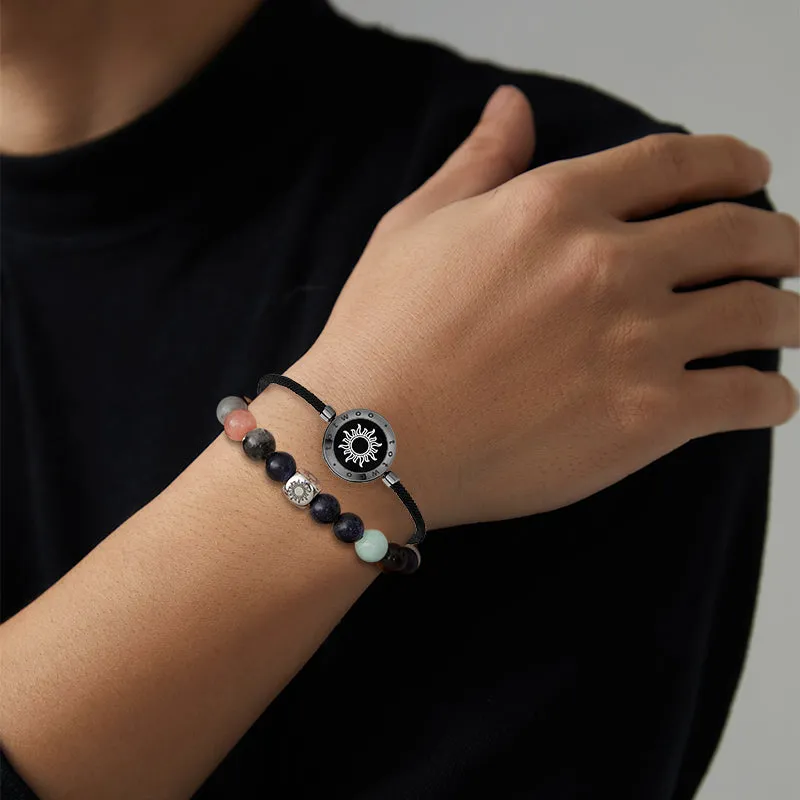 Sun & Moon Touch Milan Rope with Natural Beads Bracelets Set sold by Totwoo product image thumbnail 4