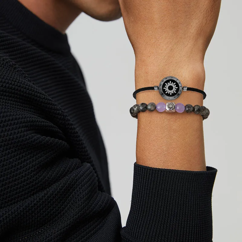 Sun & Moon Touch Milan Rope with Natural Jade Bracelets Set sold by Totwoo product image thumbnail 5