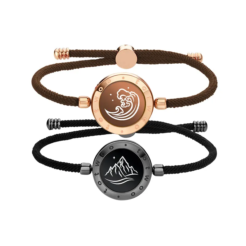 Mountain & Sea 2.0 Touch Bracelets with Milan Rope (Black+Rose Gold) sold by Totwoo