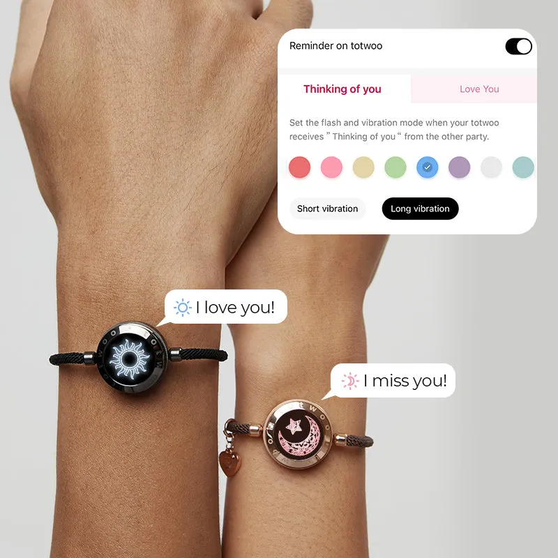 Sun&Moon Touch Bracelets with Milan Rope (Black+Brown) sold by Totwoo product image thumbnail 3