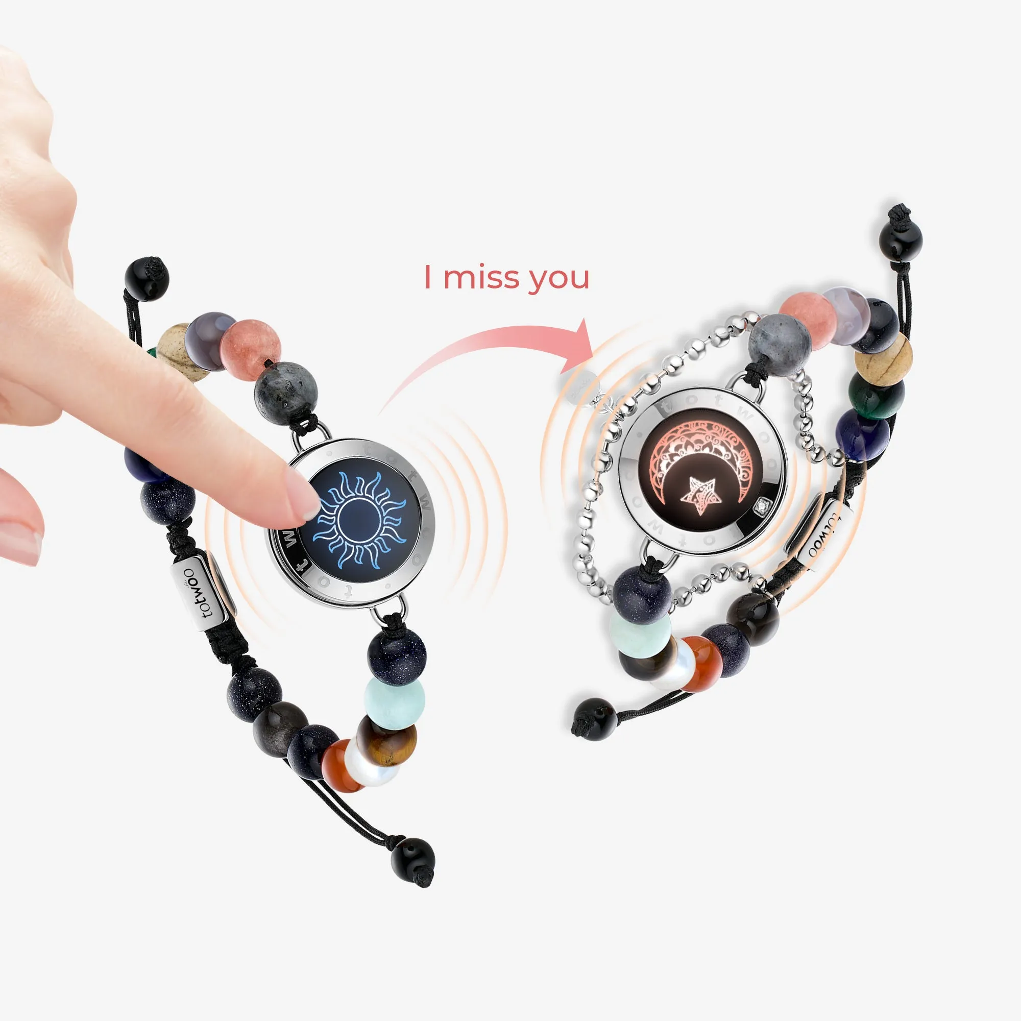 Moon Touch Bracelet with Energy Beads sold by Totwoo product image thumbnail 2