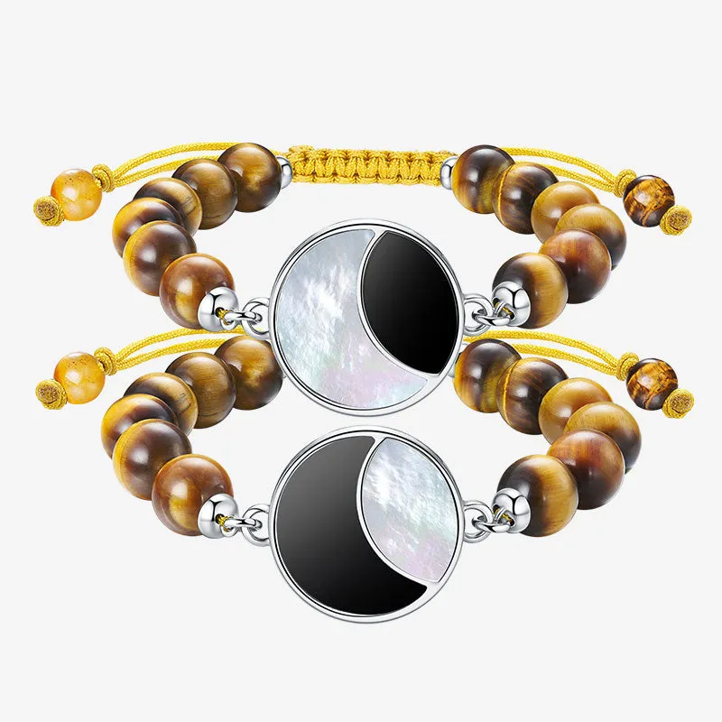 Lunar Glow Touch Bracelets with Tiger's Eye Beads sold by Totwoo