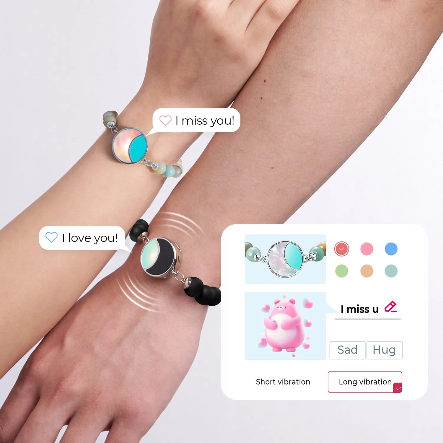 Lunar Glow Touch Bracelets with Amazonite and Black Onyx Beads sold by Totwoo product image thumbnail 4